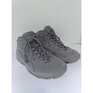 Jordan 10 Retro Sneakers‎ Gray Leather High Top Shoes Casual Comfy